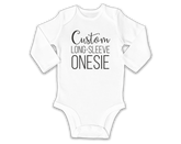 Custom White Long-Sleeve Onesie